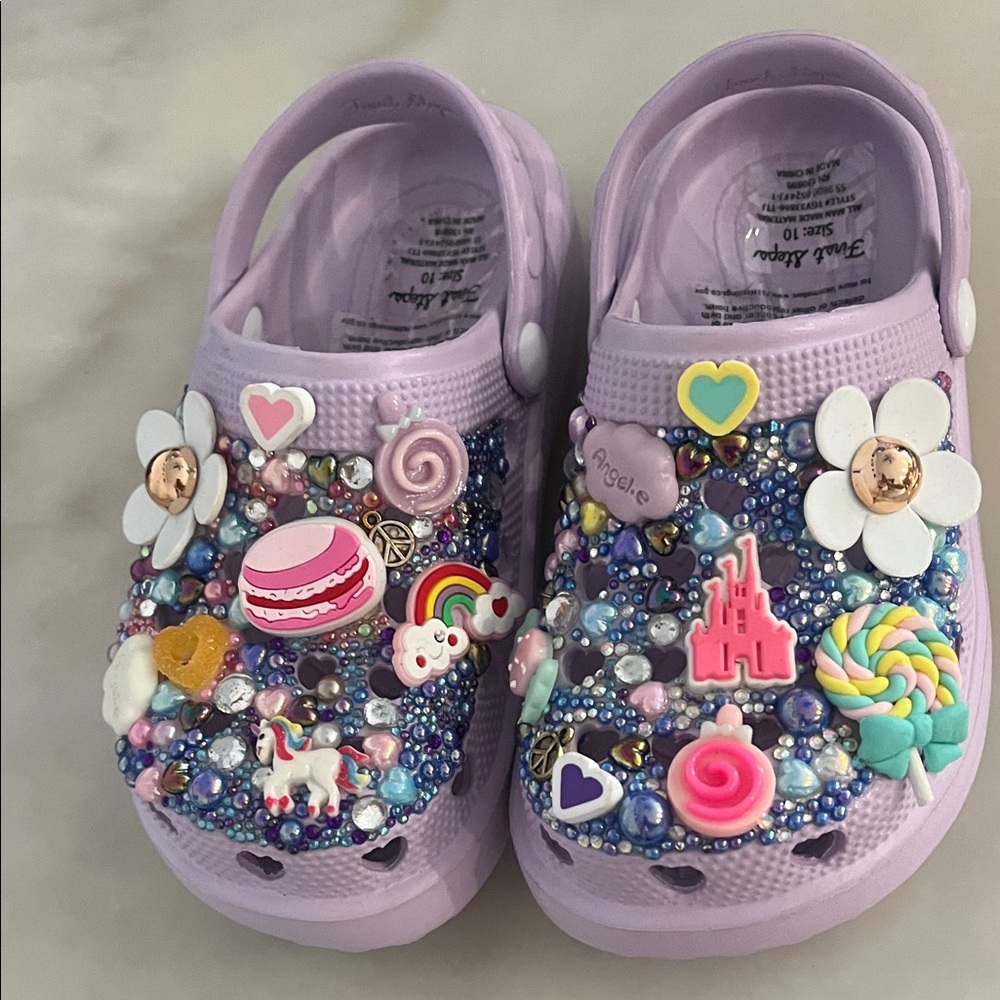 Purple Kids Shoes with Decorative Charms